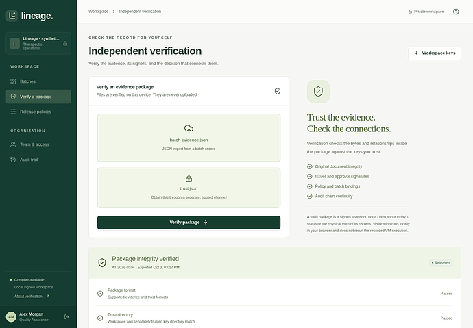 Export verified locally