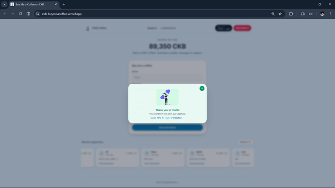 Transaction Success Screen